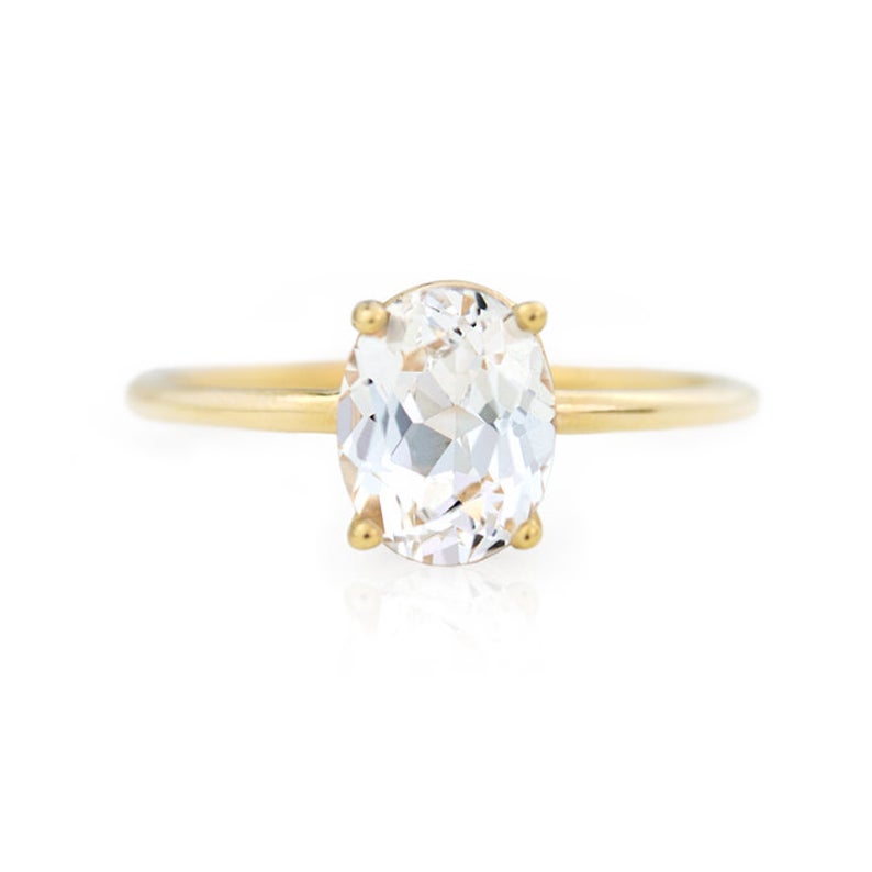 etsy white sapphire engagement ring