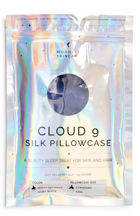 Silk Pillowcase: Cloud 9 Silk Pillowcase - Night-Sky Navy – Moonlit Skincare