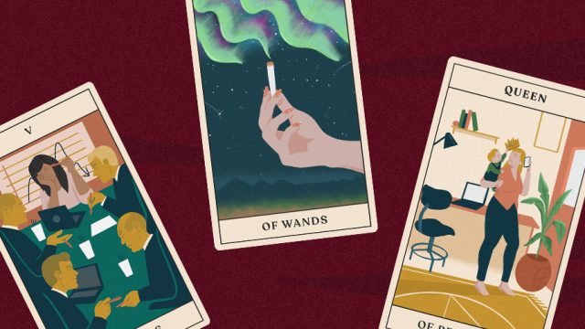three tarot cards for a tarotscopes reading
