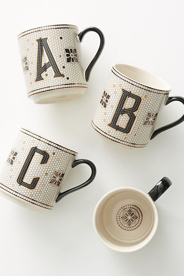 anthropologie monogram mugs gift