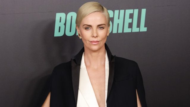 charlize theron at bombshell red carpet