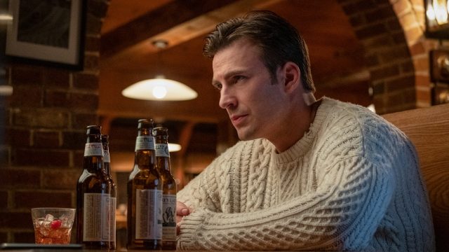 chris evans in his knives out sweater