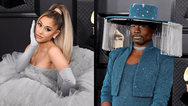 ariana grande billy porter grammys red carpet 2020, best twitter memes reactions grammys 2020