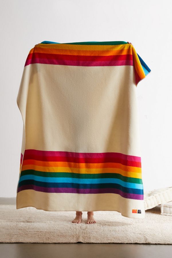 wool anniversary gifts, urban outfitters wool throw rainbow