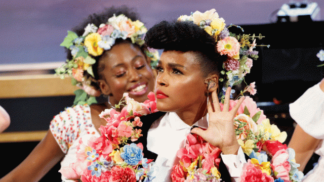 Janelle Monae performing at the Oscars