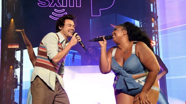harry styles and lizzo performing Juice