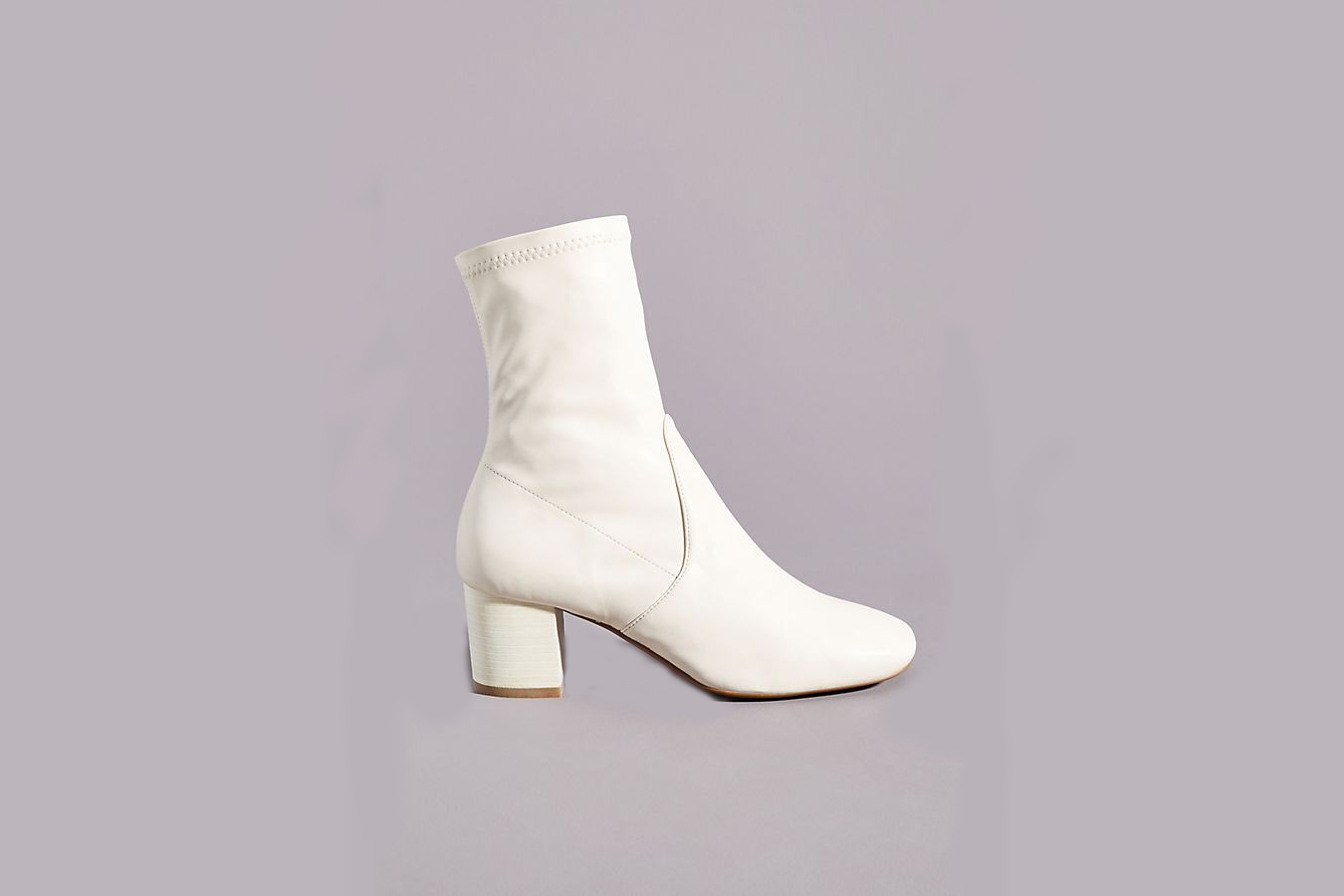 Buy SOLID SIDE ZIPPER WHITE MID BLOCK HEEL BOOTS for Women Online in India