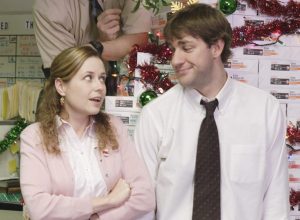 the office christmas party episode with jim and pam