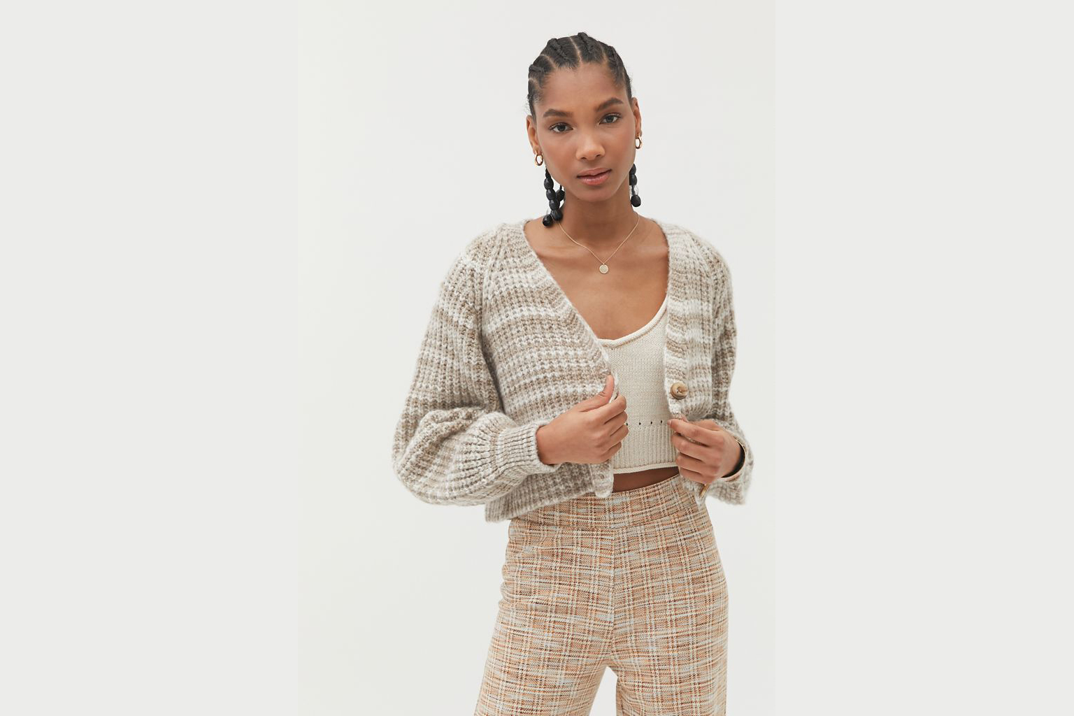 spring sweater set urban outfitters cropped cardigan
