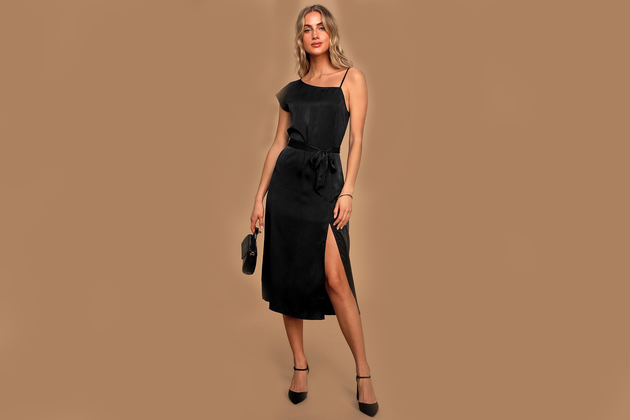 Sexy Black Dress - Satin Dress - Slip Dress - Mini Slip Dress - Lulus