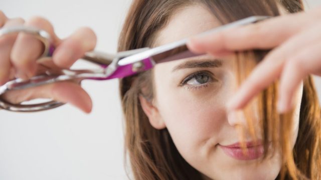 how to cut your own bangs, how to trim bangs