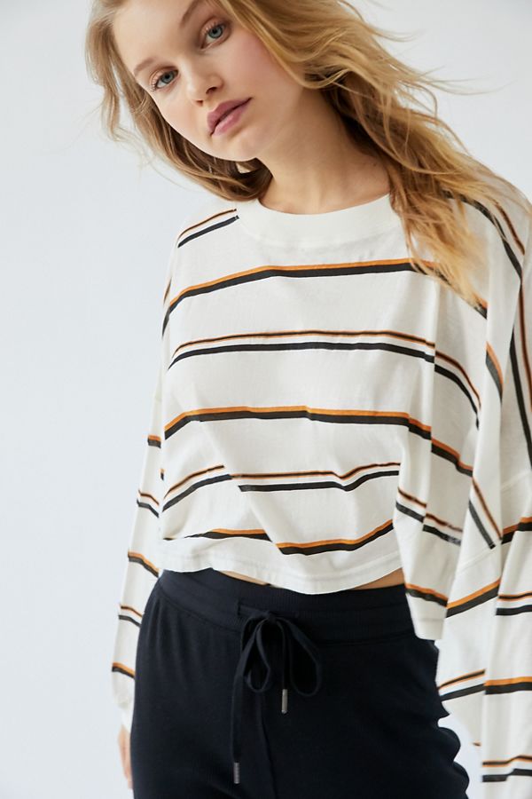 urban outfitters cropped striped shirt on sale