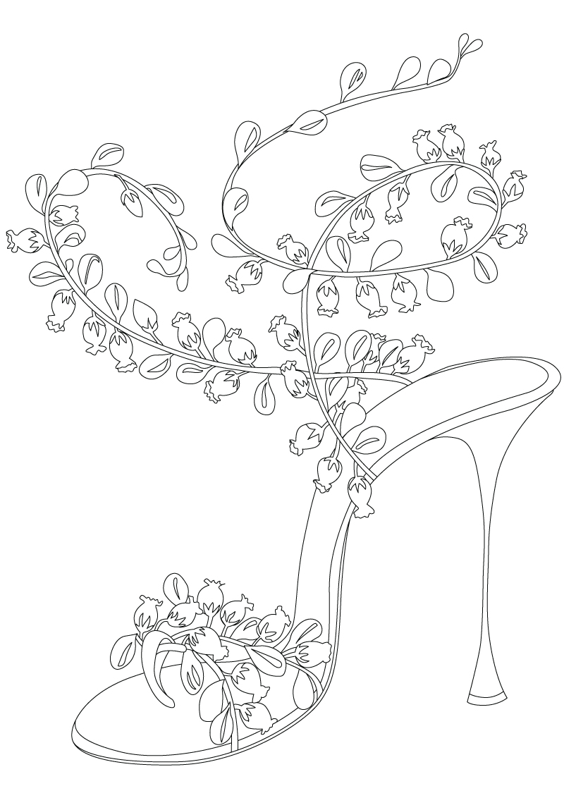 Manolo Blahnik Debuted Sketches Of Shoes To Color At HomeHelloGiggles