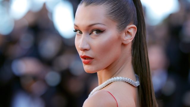 bella hadid hair ponytail on the red carpet