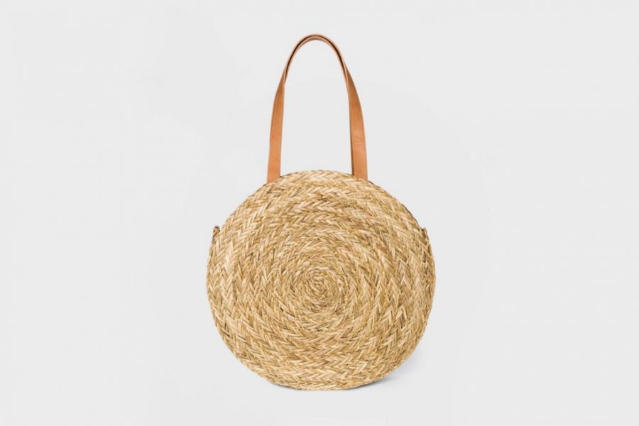 Zorzel Fashion New Big Round Straw Handbag Fringe Style Straw Bag Women  Beach Woven Bag Round Tote Fringed Beach Tote Purse Bag