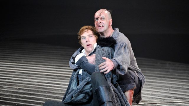 benedict cumberbatch and jonny lee miller in frankenstien at london's national theatre