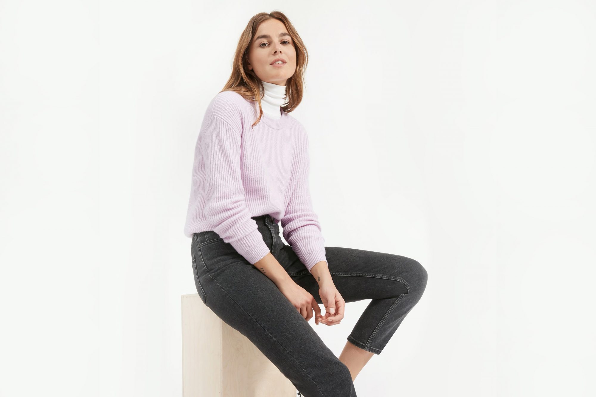 Everlane cashmere 2024 rib round crew