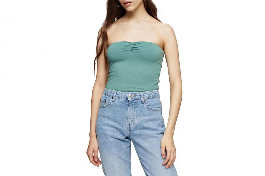 Topshop bandeau top in green