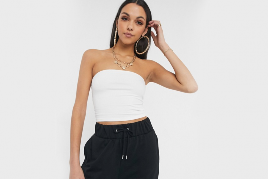 Womens Tube Tops - White & Black Tube Tops