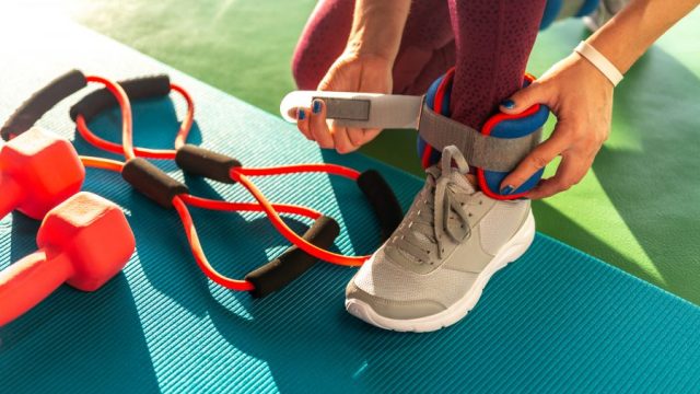 at-home workouts ankle weights