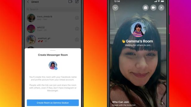 instagram messenger rooms on an iphone