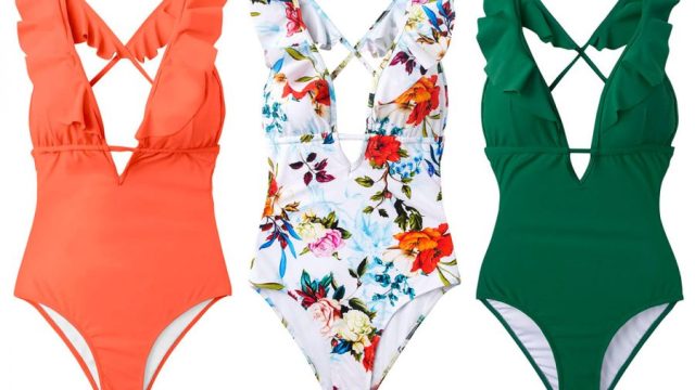 Cupshe falbala one piece swimsuit