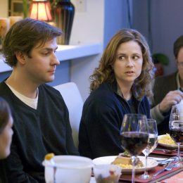 the office dinner party episode, jim and pam