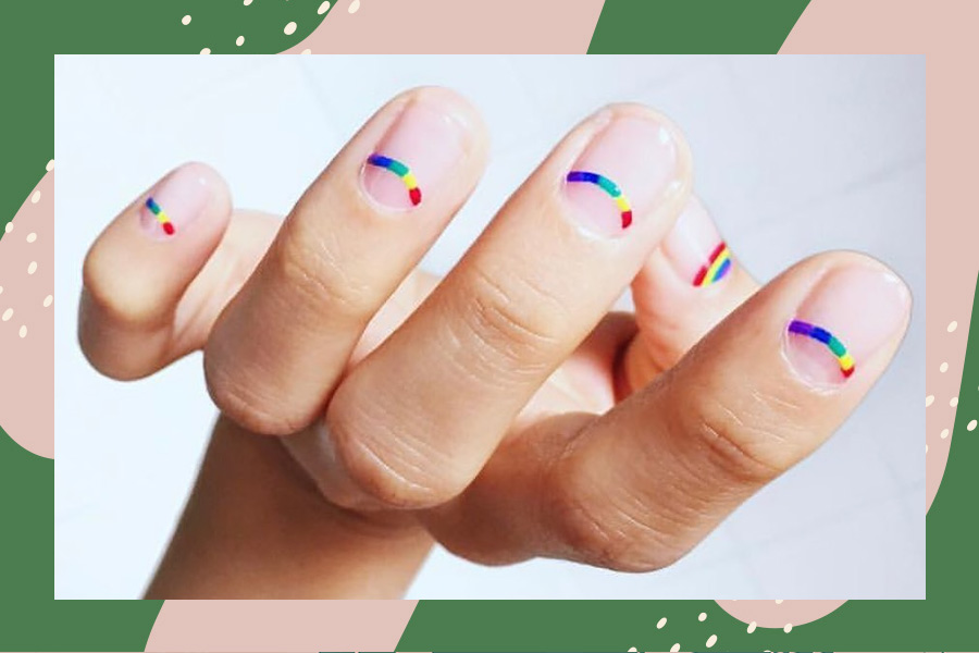 ehmkay nails: St. Patrick's Day Nail Art: Gold with Rainbow Stripes