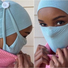 halima aden protective face mask hijab