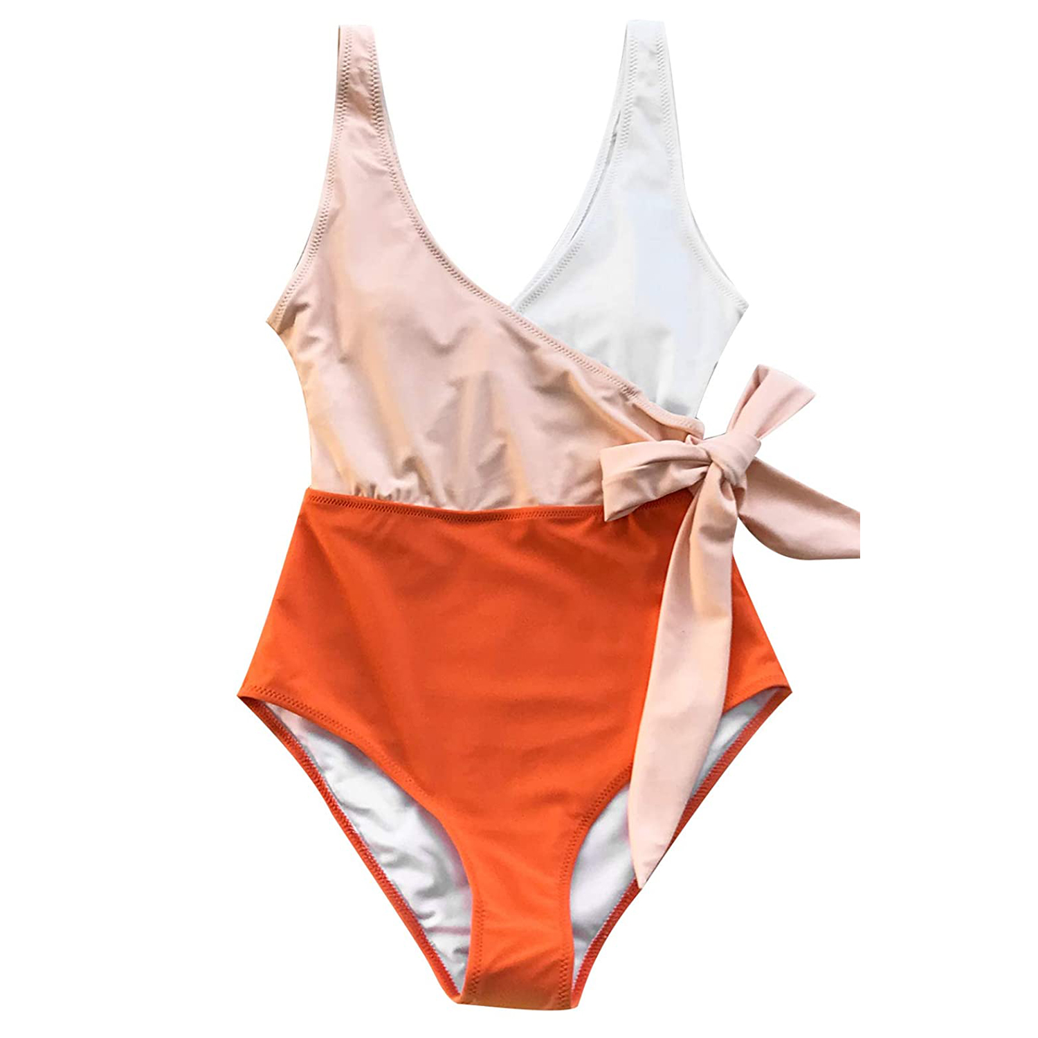 cupshe orange and white bikini