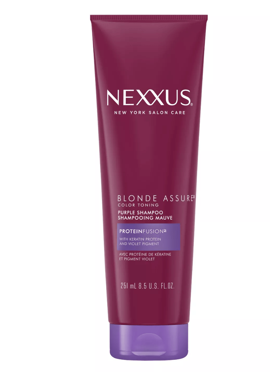 nexxus assure purple shampool best drugstore shampoo for blonde hair