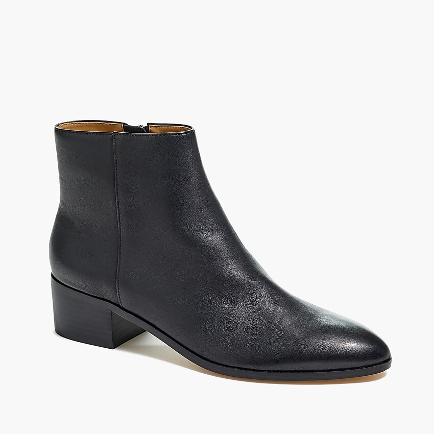j crew factory sale black leather ankle boots