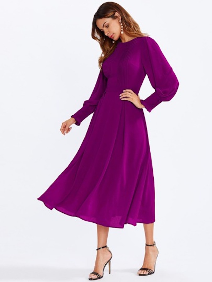 Shein Long Sleeve Purple Dress