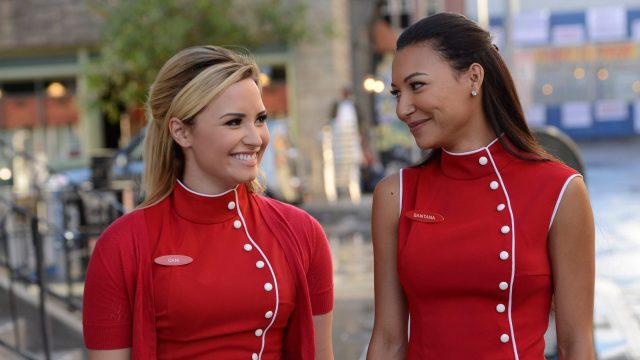 demi lovato and naya rivera in glee season 5