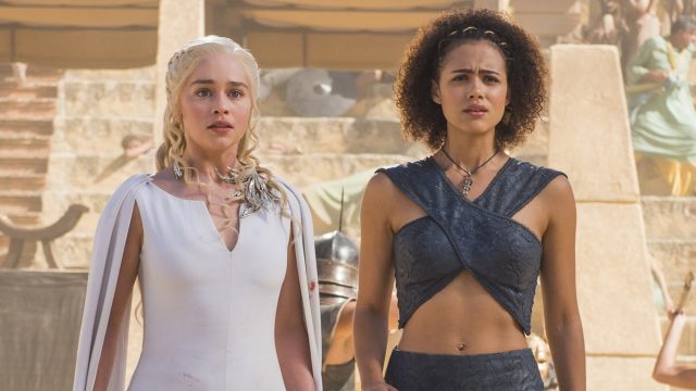 emilia clarke and nathalie emmanuel on game of thrones