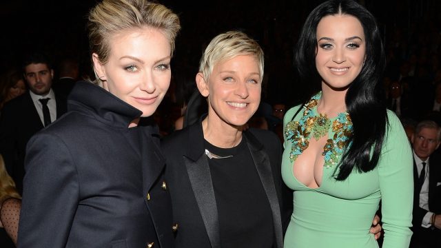 ellen degeneres, portia de rossi, and katy perry