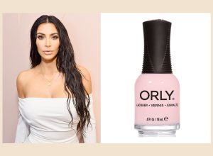 Kim Kardashian pink nail polish