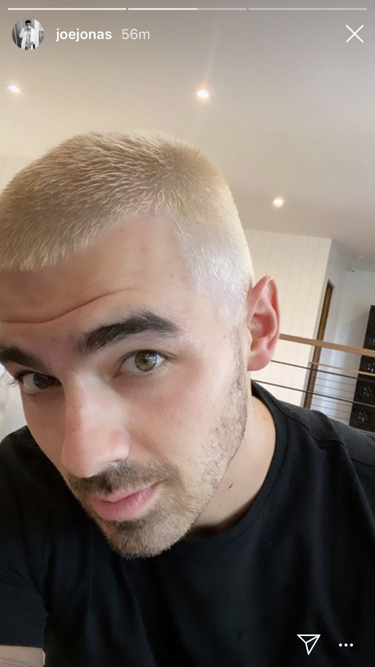joe jonas blonde hair instagram story