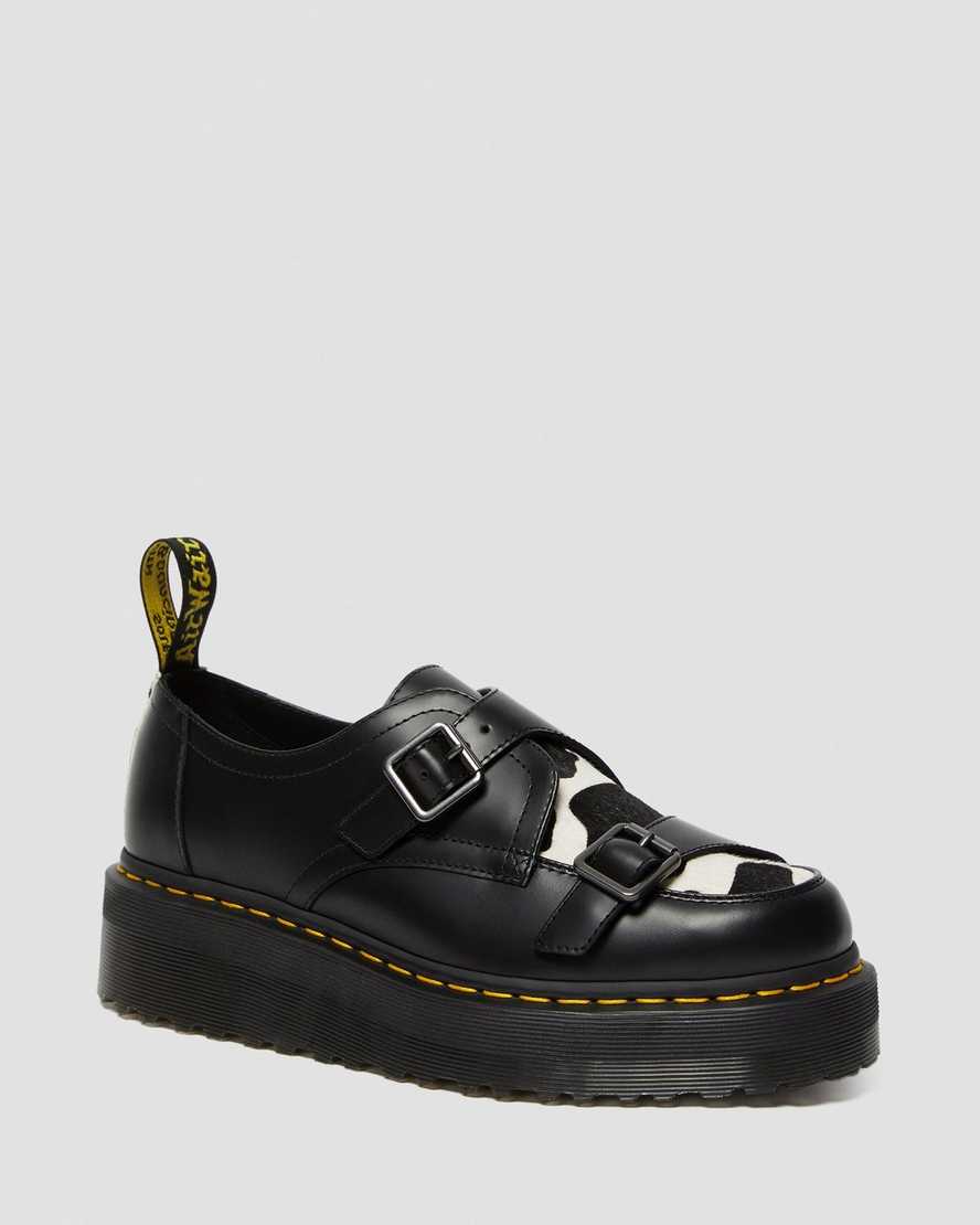 dr martens sidney creepers cow print