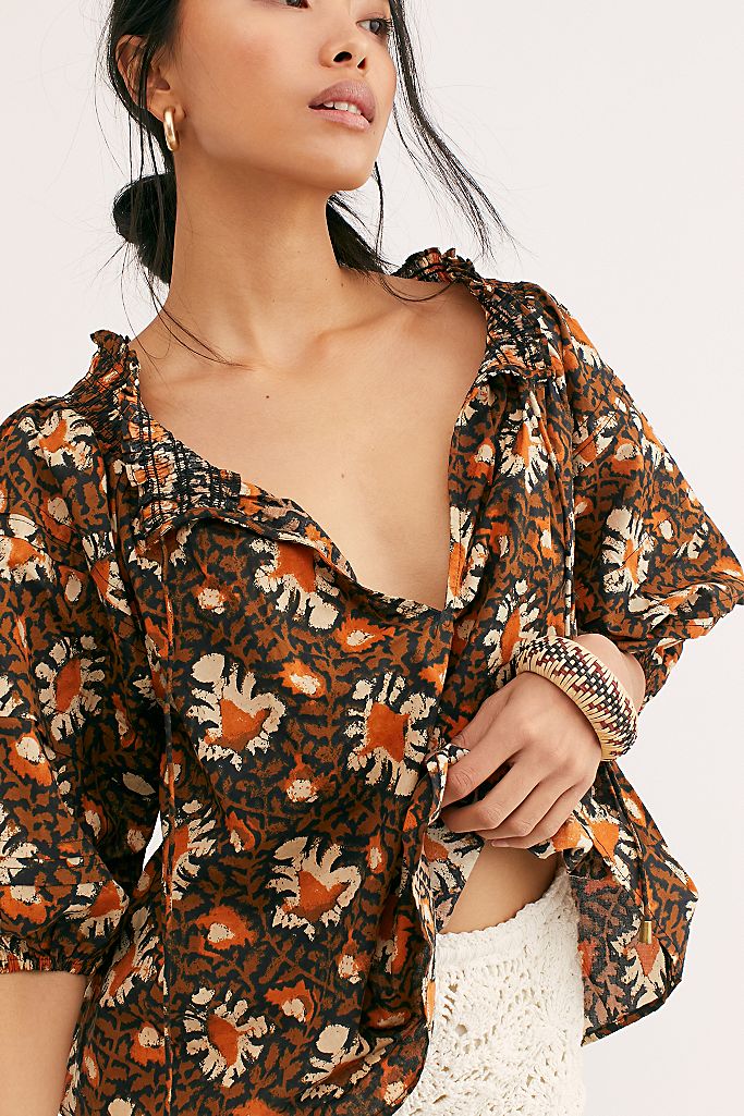 free people willow printed blouse
