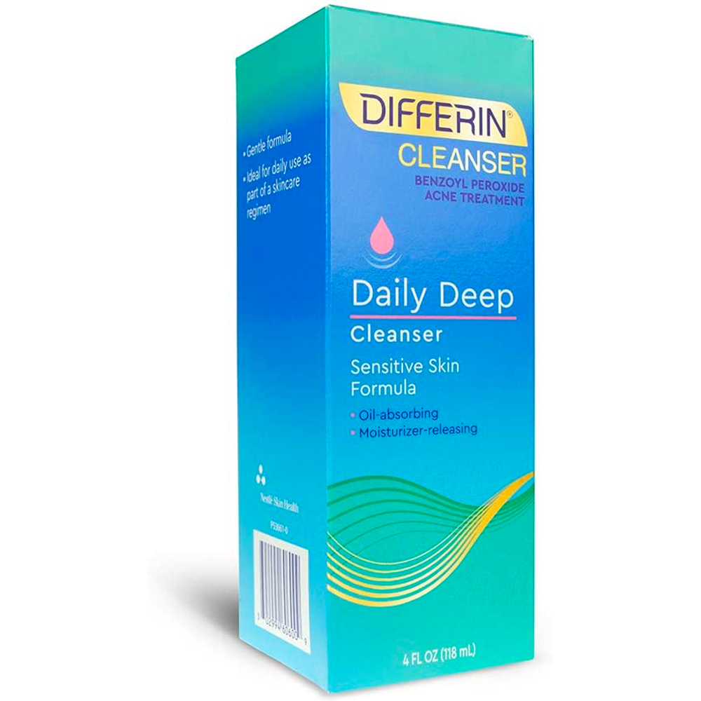 benzoyl peroxide, differin daily deep cleanser