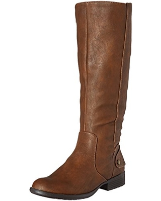 lifestride wide calf riding boot brown