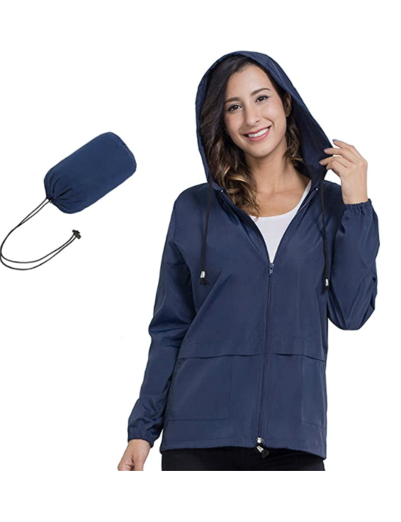amazon cheap packable raincoat for women