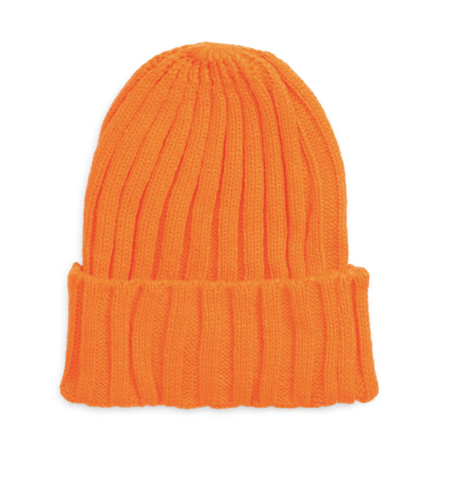 neon orange winter hat