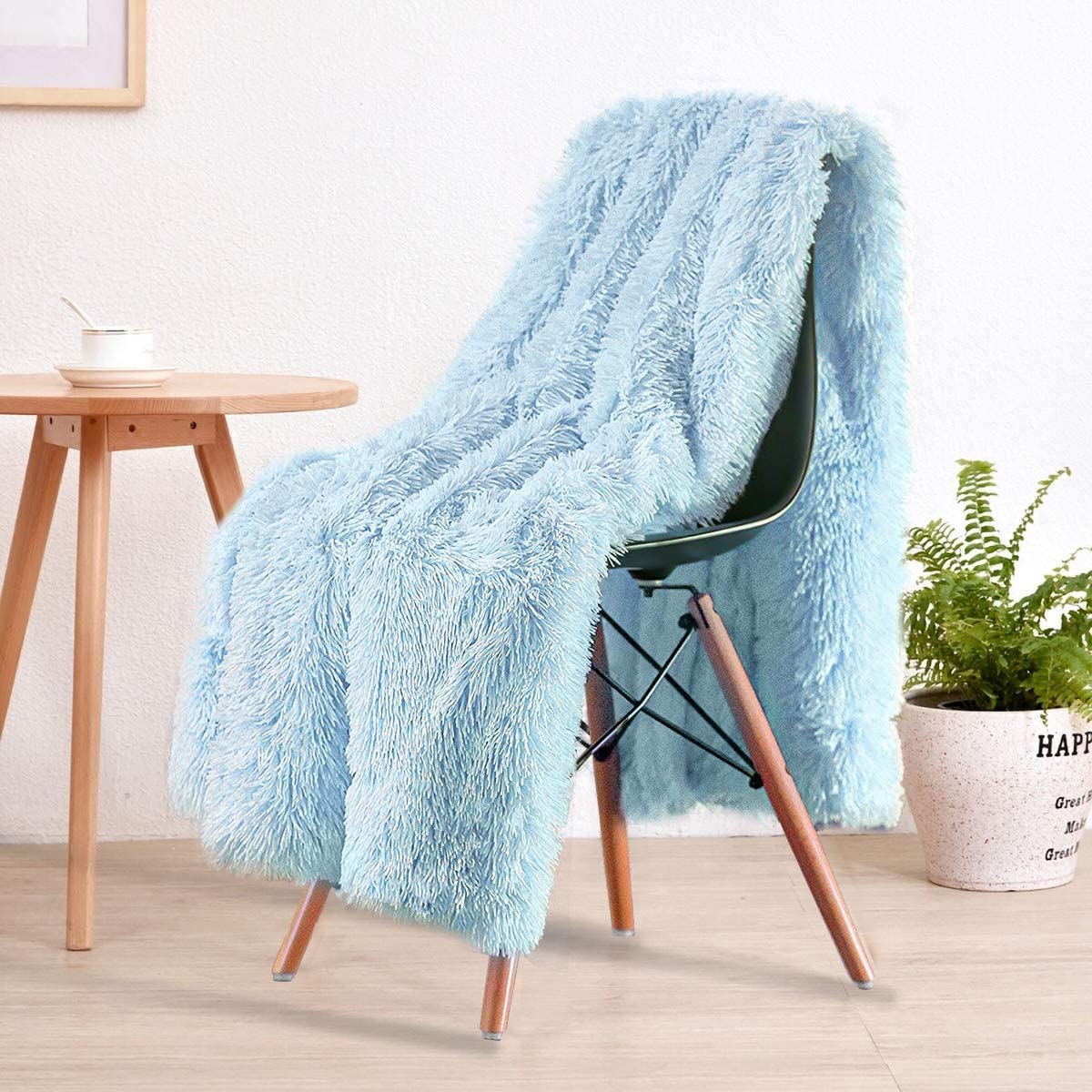 blue fuzzy blanket