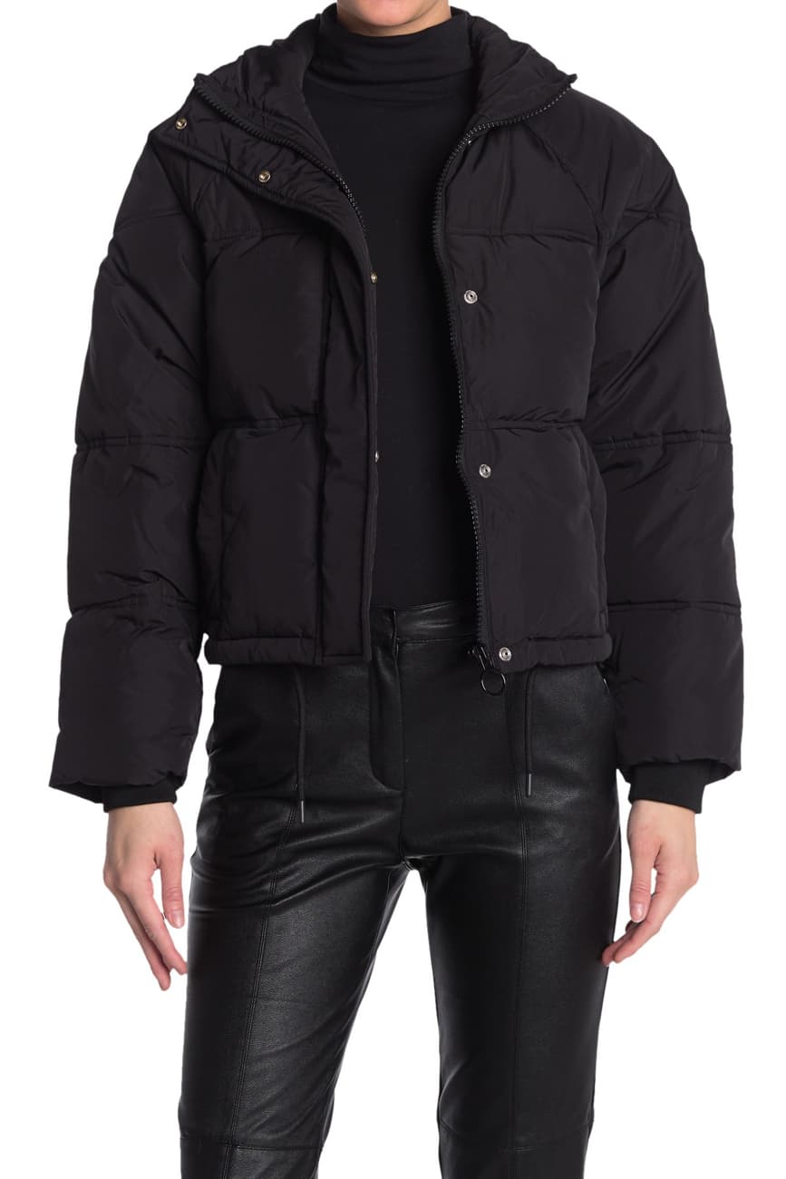 Nordstrom Rack Topshop black puffer coat