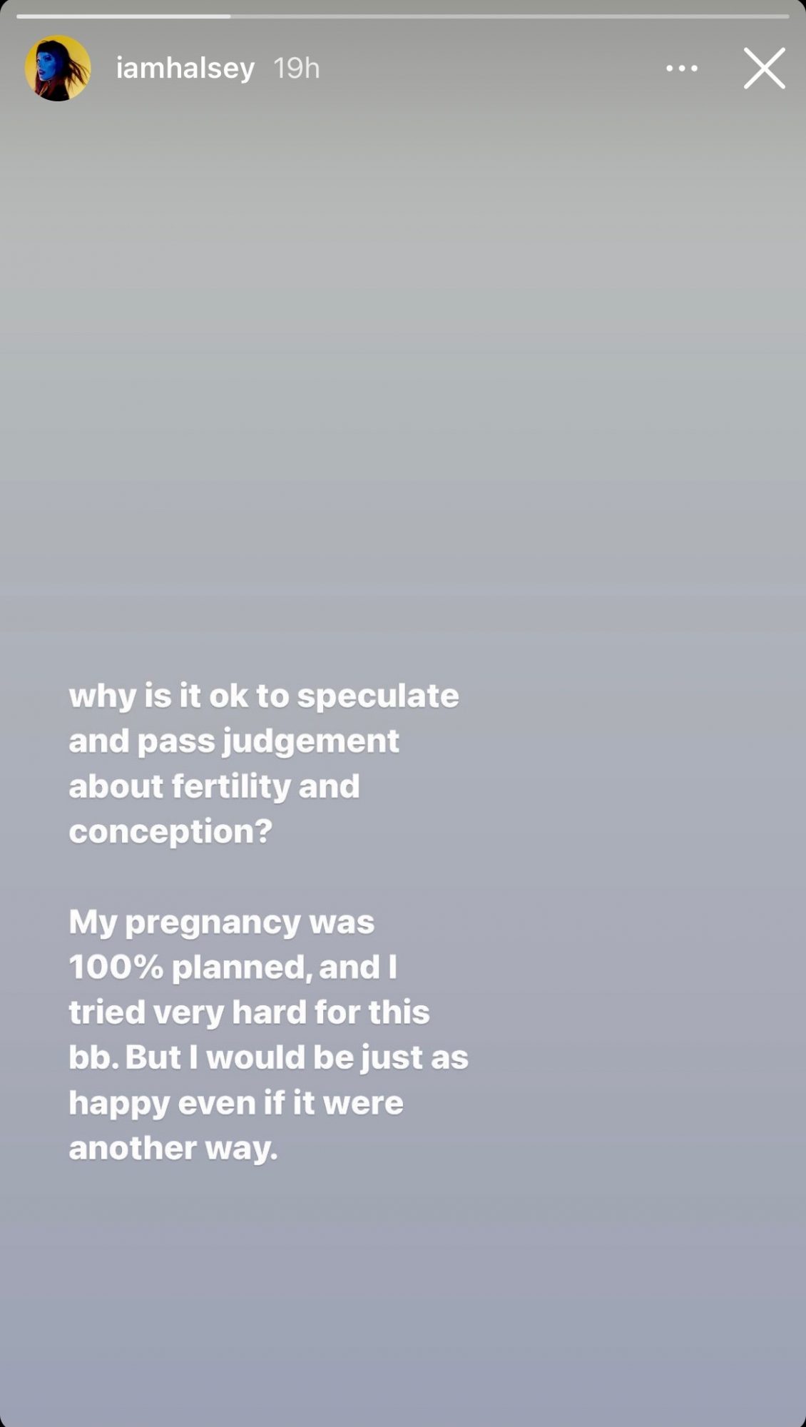 Halsey Instagram Story
