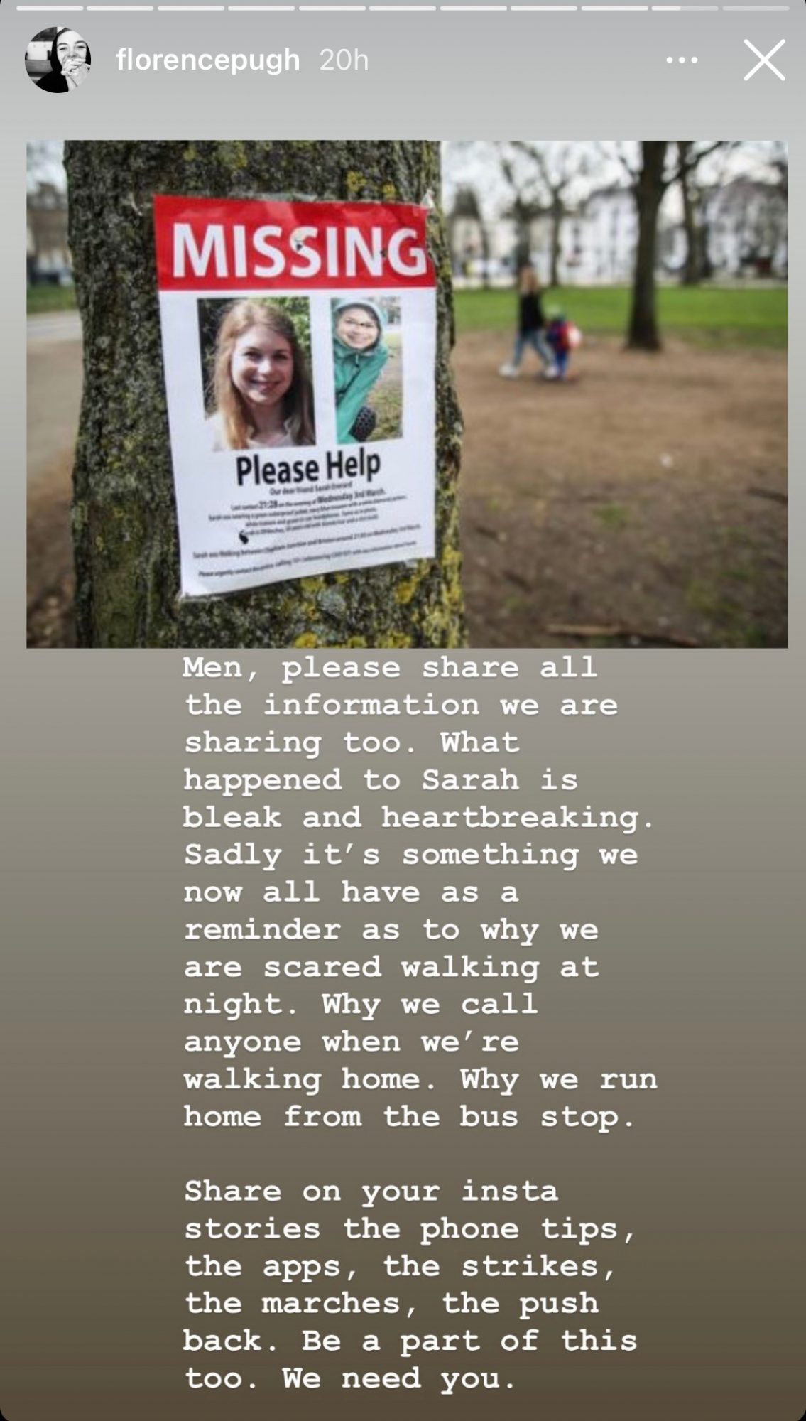 Florence Pugh Instagram Story