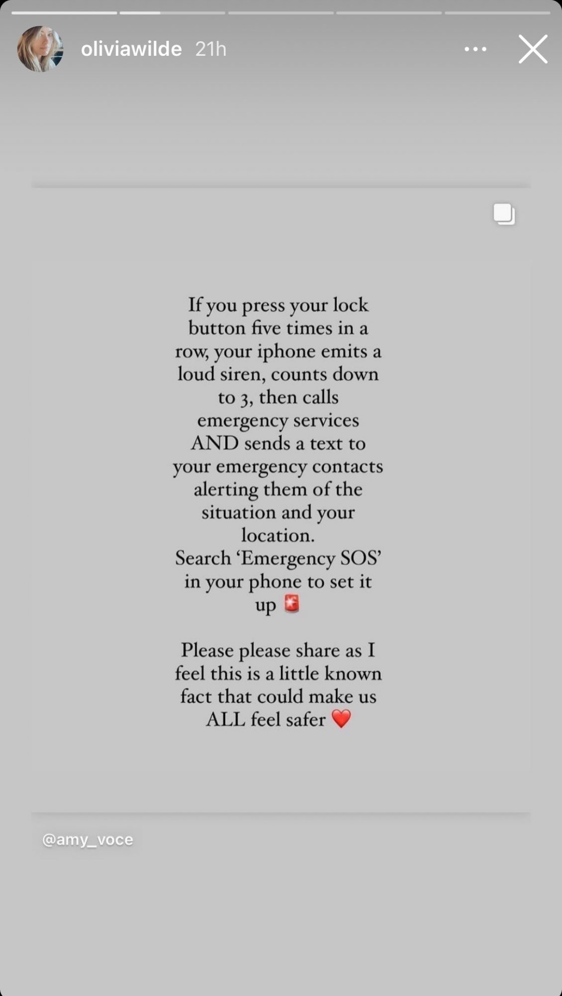 Olivia Wilde Instagram Story