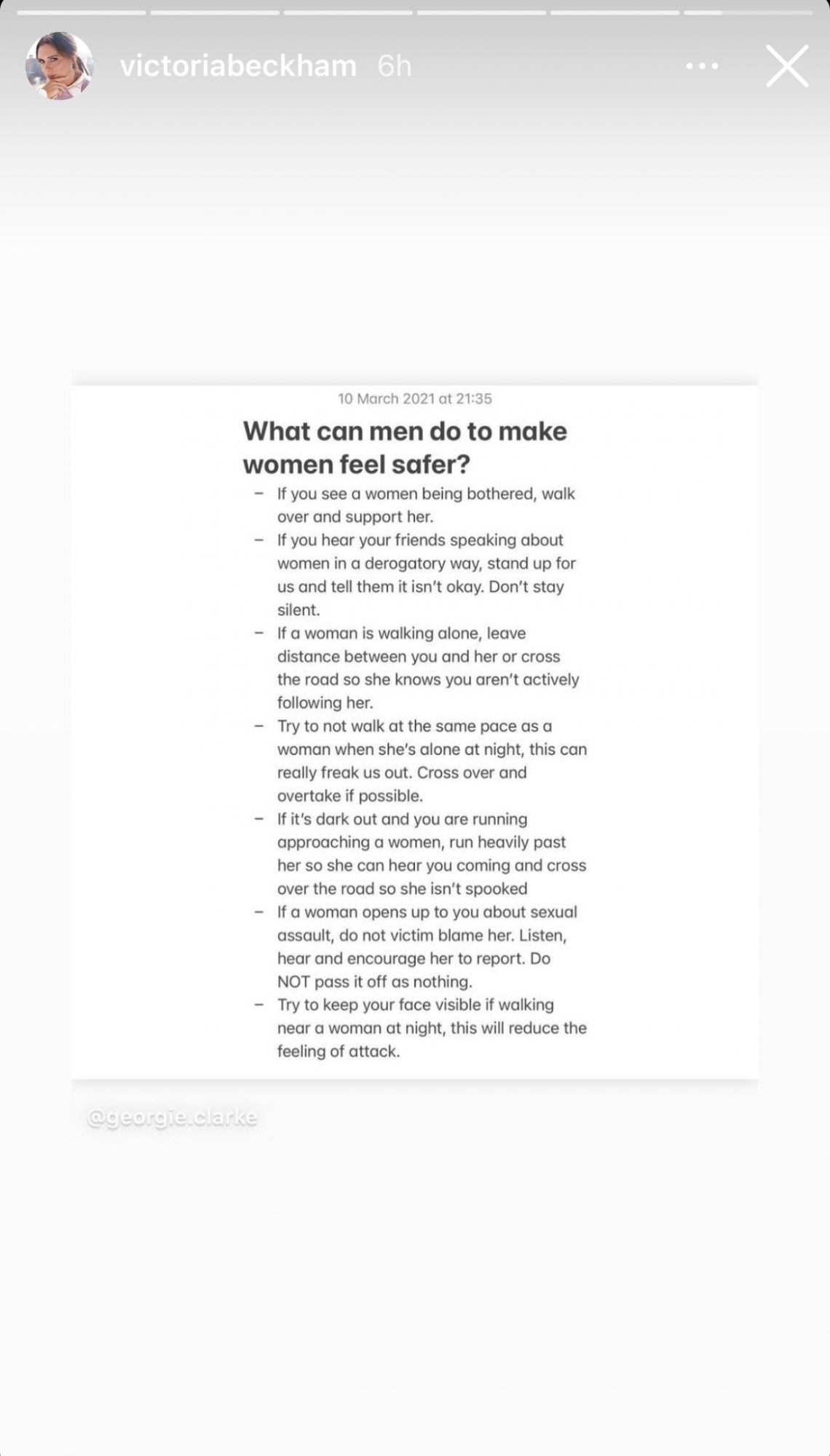 Victoria Beckham Instagram Story